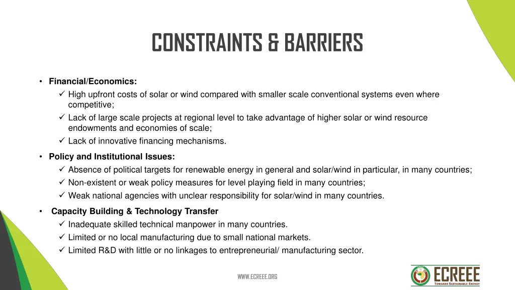 constraints barriers