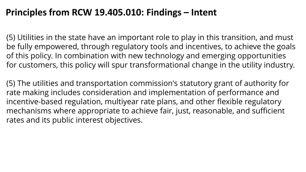 principles from rcw 19 405 010 findings intent 1