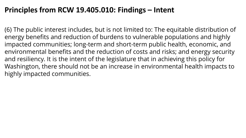 principles from rcw 19 405 010 findings intent 2