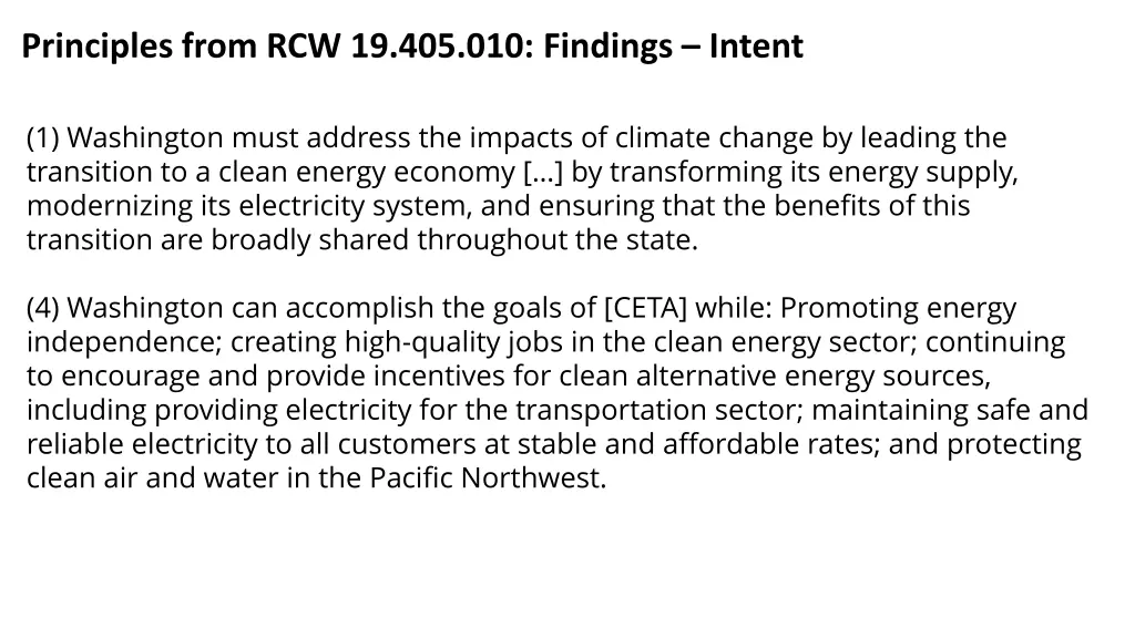 principles from rcw 19 405 010 findings intent