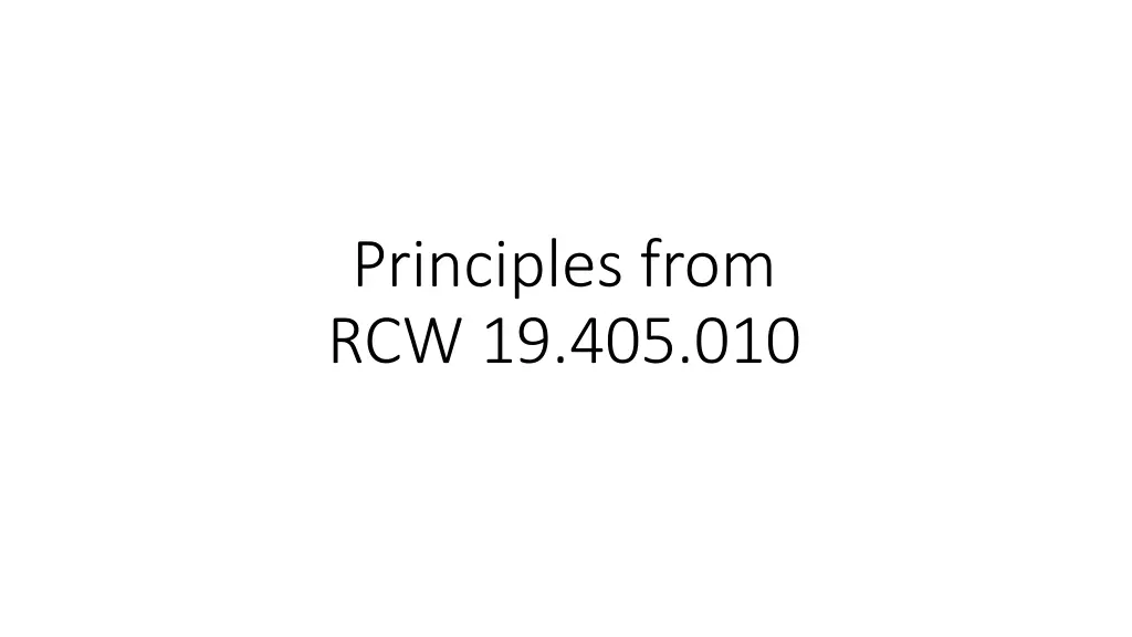 principles from rcw 19 405 010