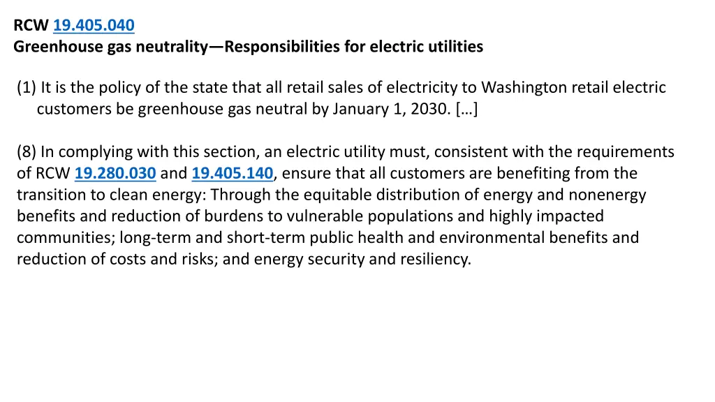 rcw 19 405 040 greenhouse gas neutrality