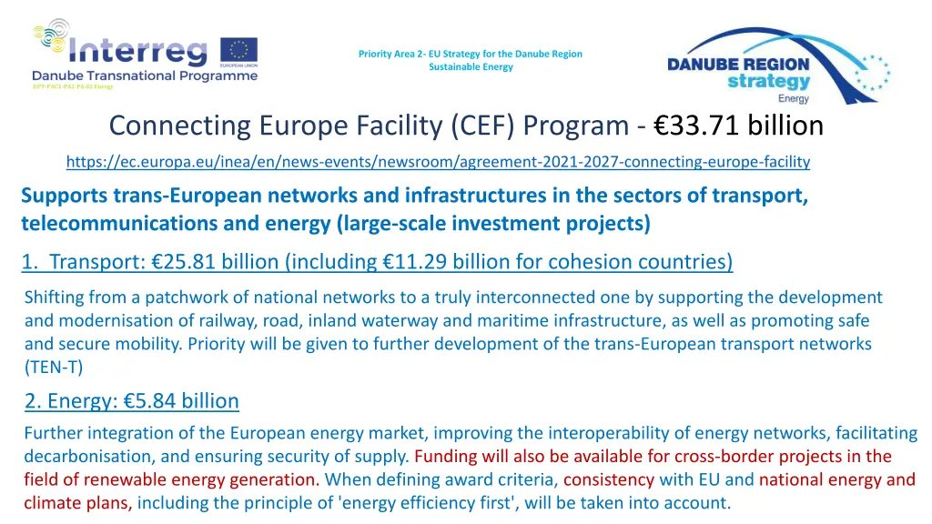 priority area 2 eu strategy for the danube region 11