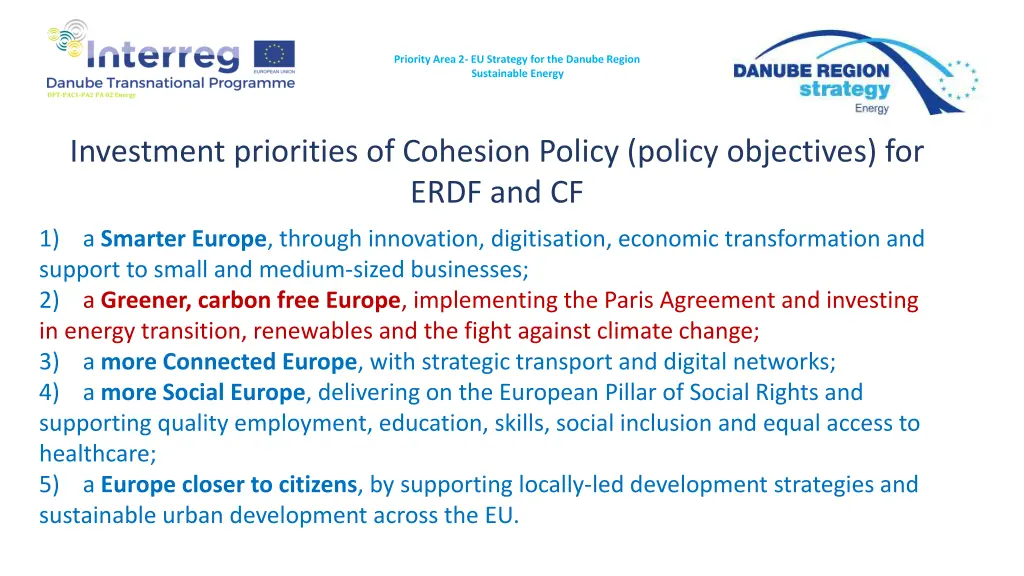 priority area 2 eu strategy for the danube region 3