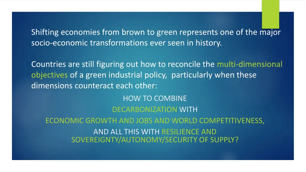 shifting economies from brown to green represents