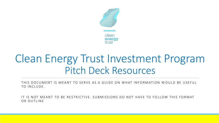 clean energy trust investment program pitch deck