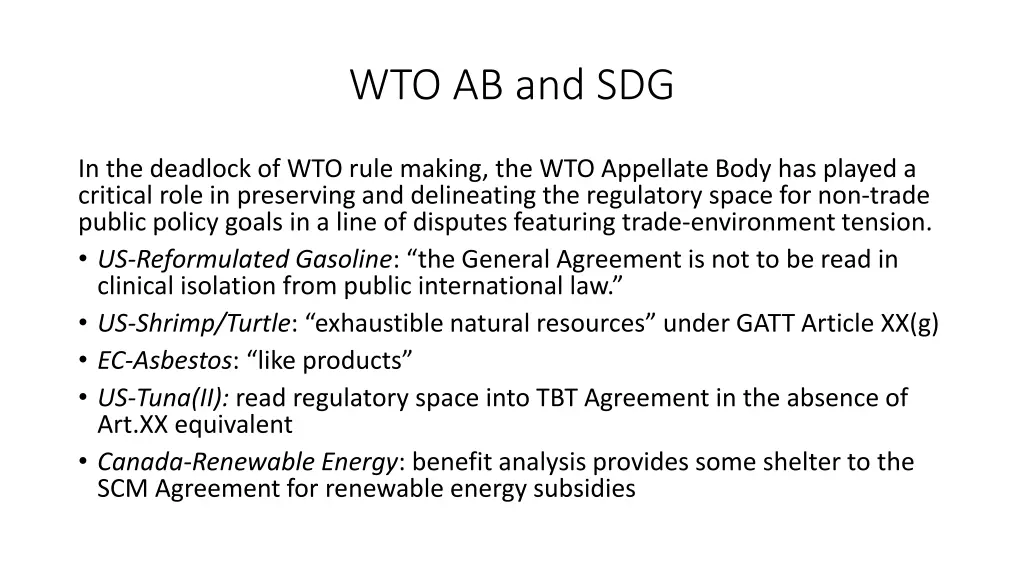 wto ab and sdg