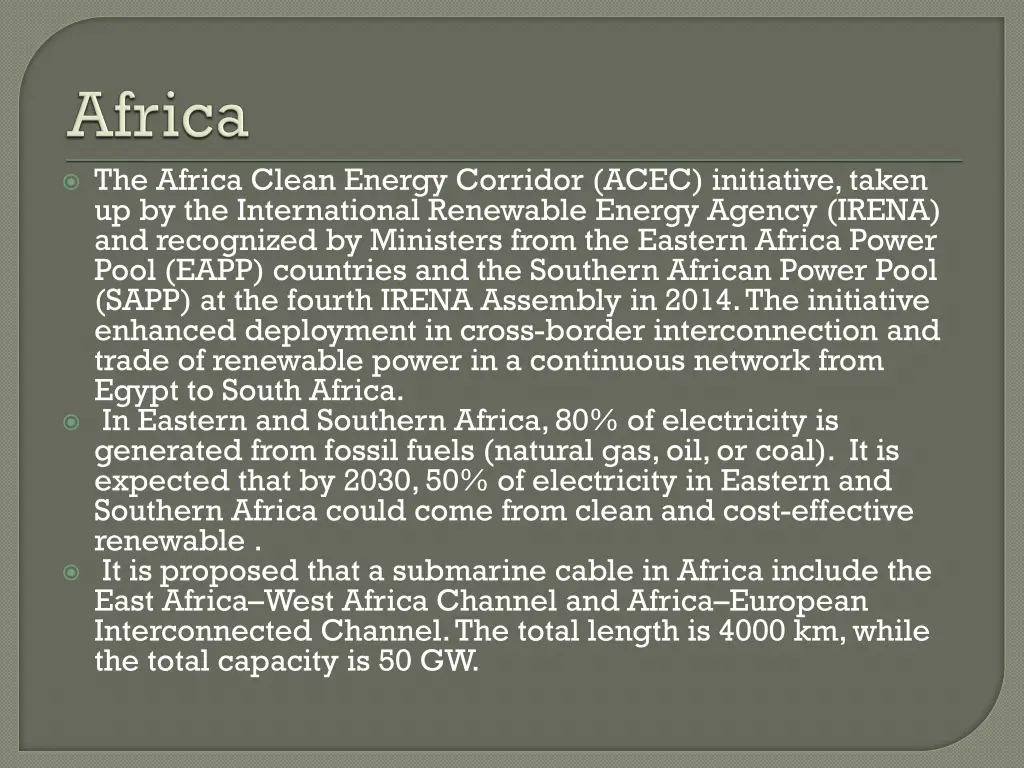 the africa clean energy corridor acec initiative