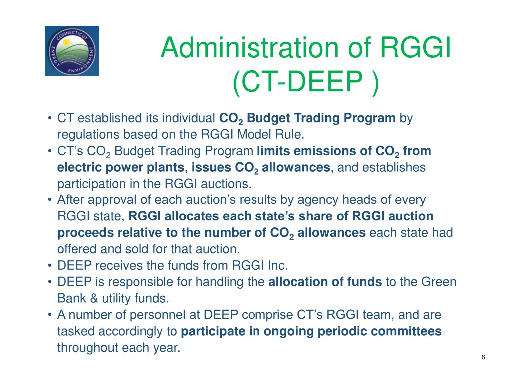 administration of rggi ct deep