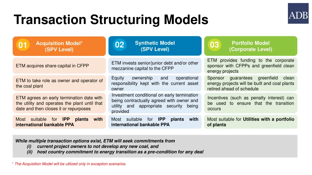 transaction structuring models