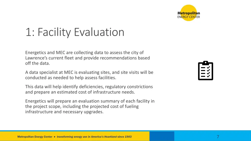 1 facility evaluation