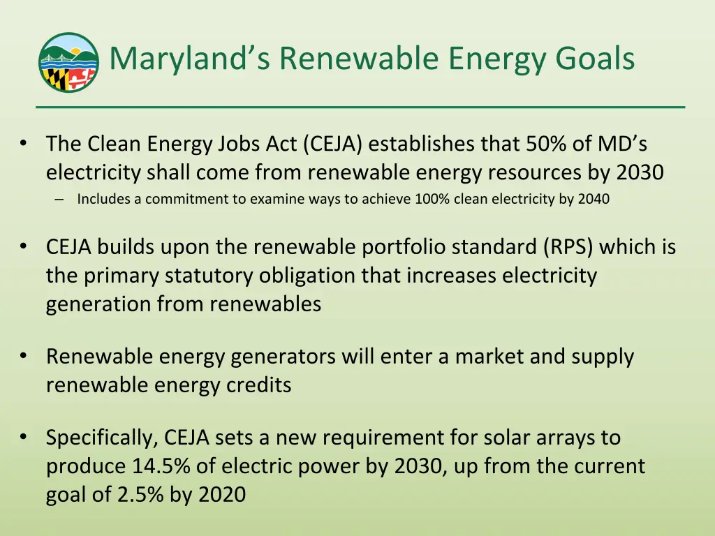 maryland s renewable energy goals