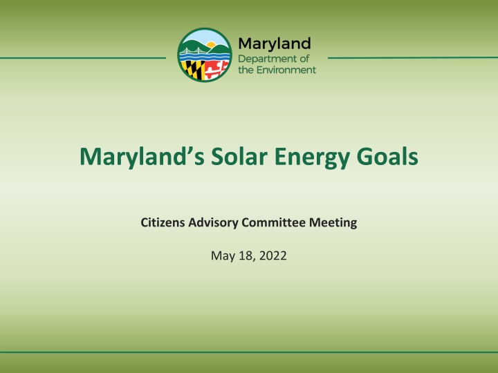 maryland s solar energy goals