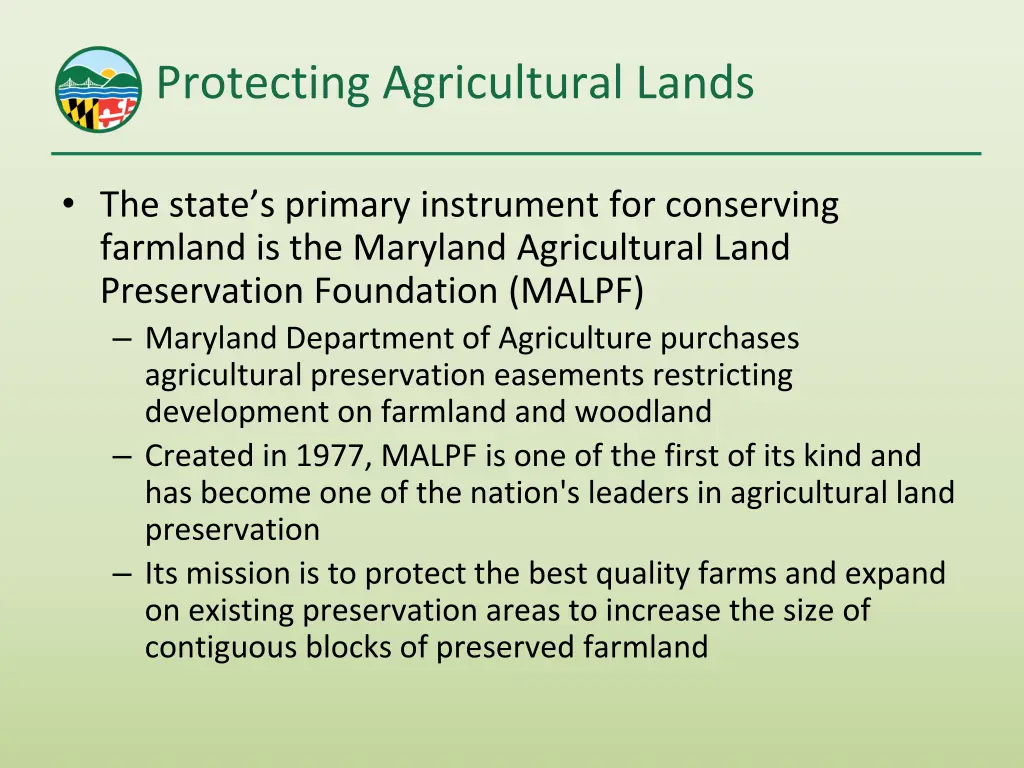 protecting agricultural lands