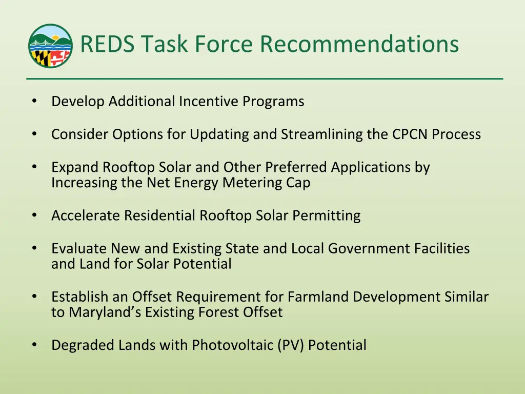 reds task force recommendations