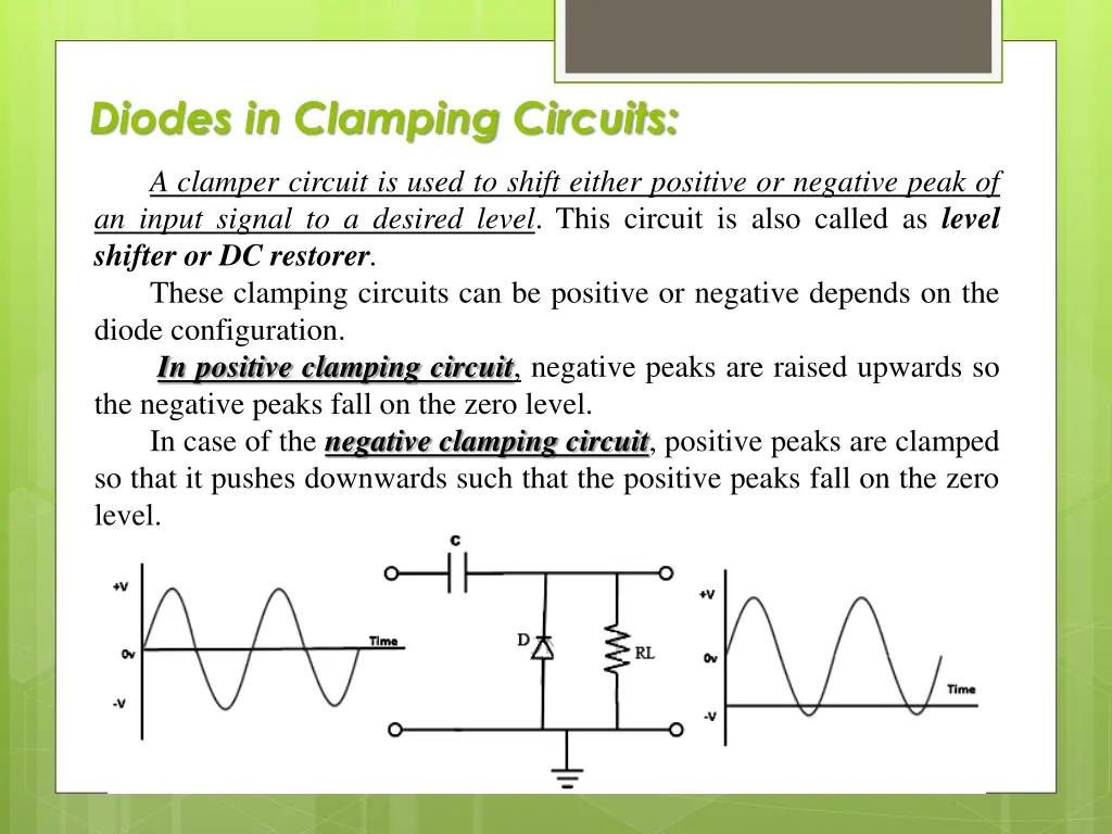 diodes in clamping circuits