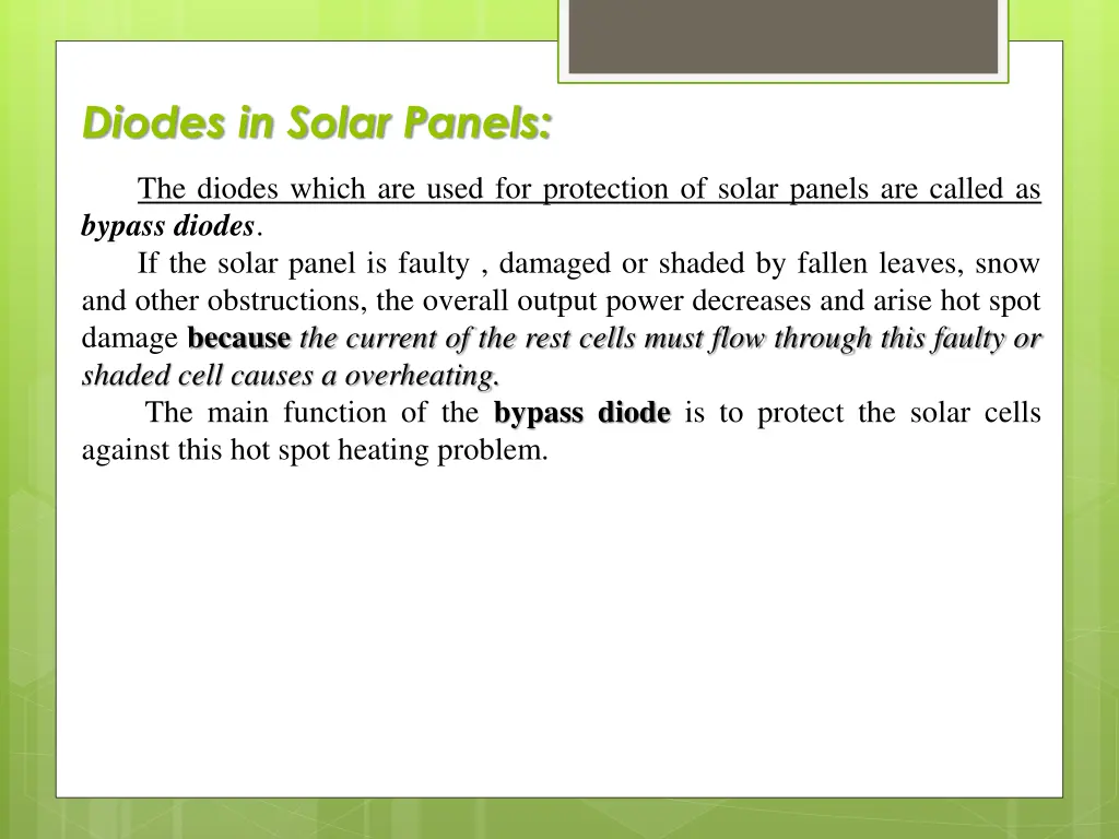 diodes in solar panels