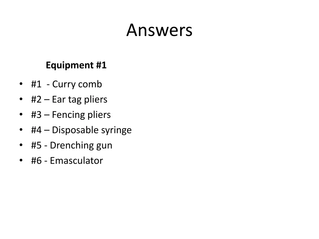 answers