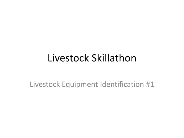 livestock skillathon