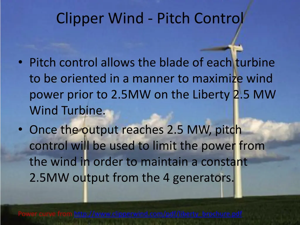 clipper wind pitch control