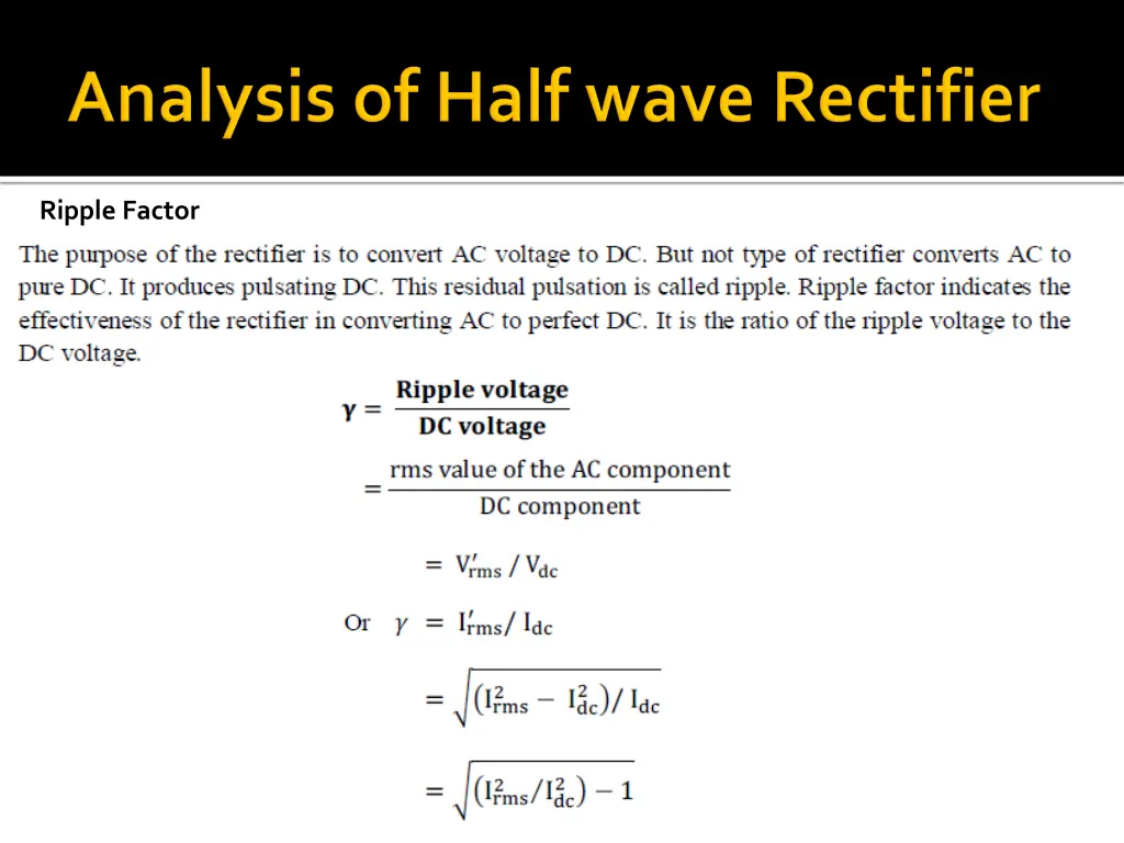 ripple factor