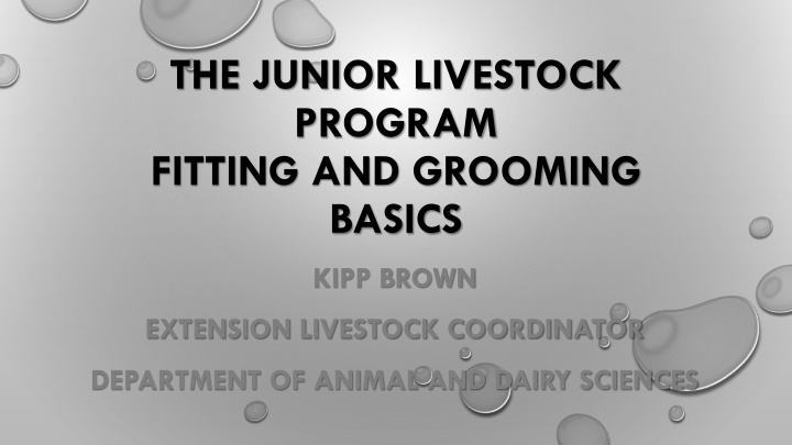 the junior livestock program fitting and grooming