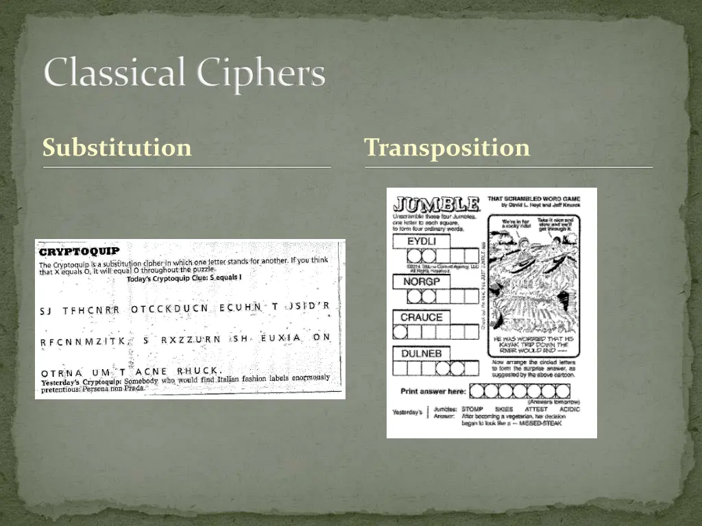 classical ciphers