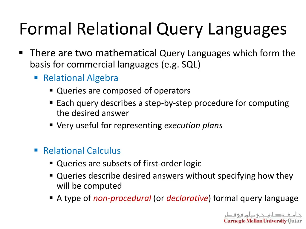 formal relational query languages