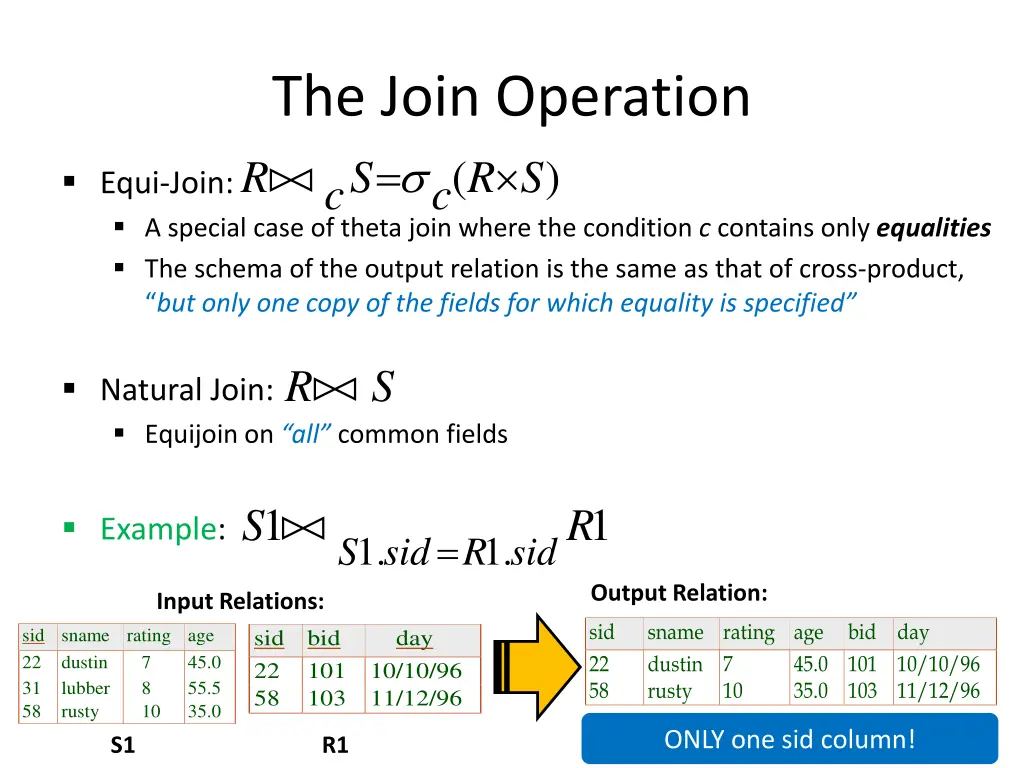 the join operation r c c