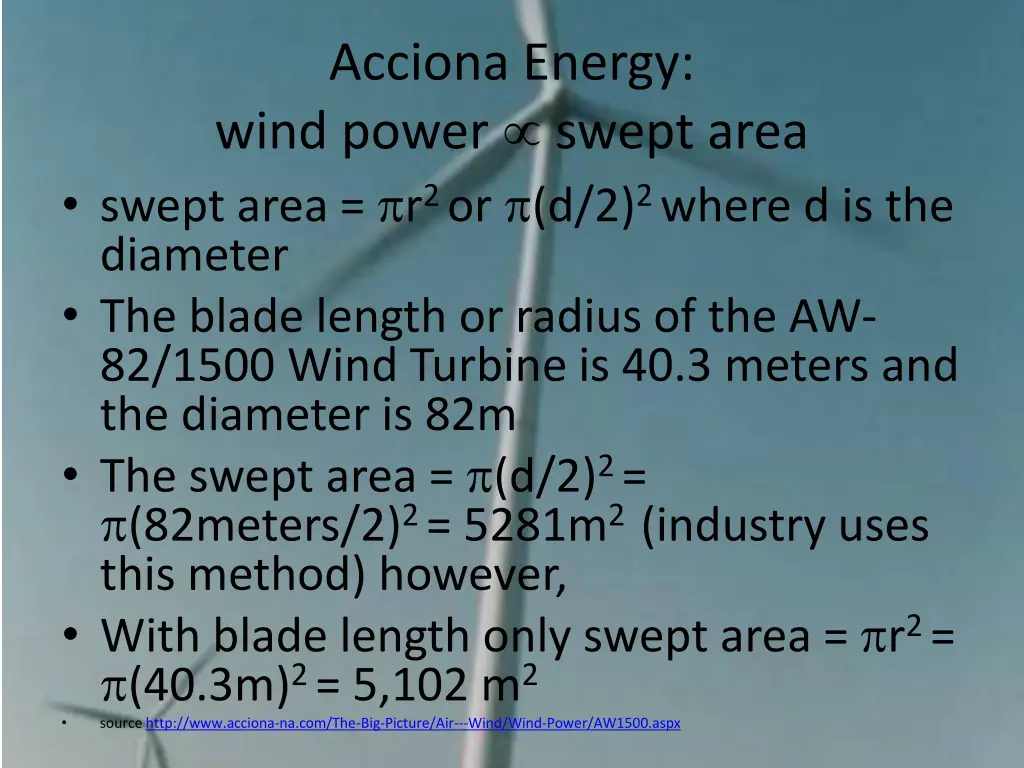 acciona energy wind power swept area swept area