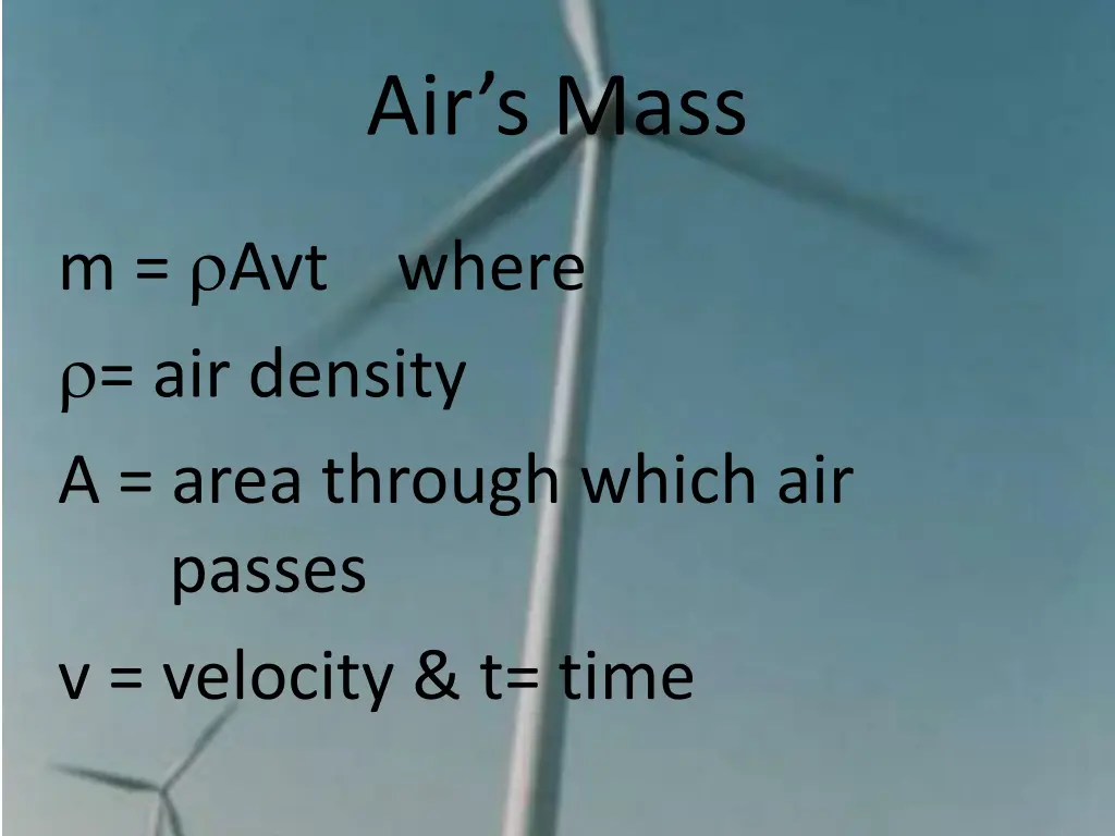 air s mass