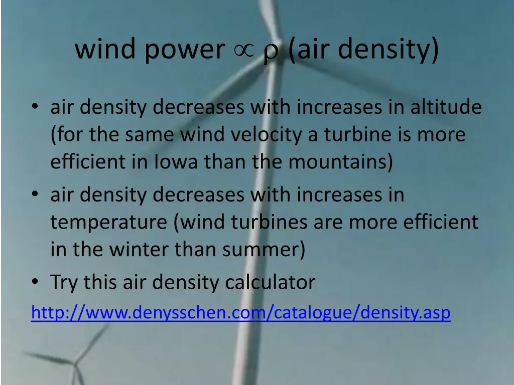 wind power air density