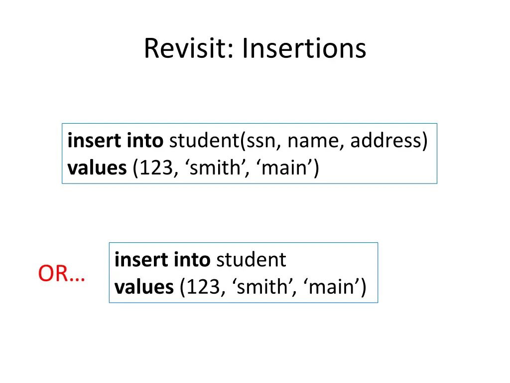 revisit insertions