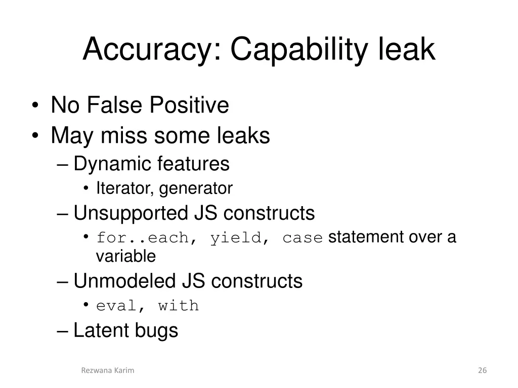 accuracy capability leak