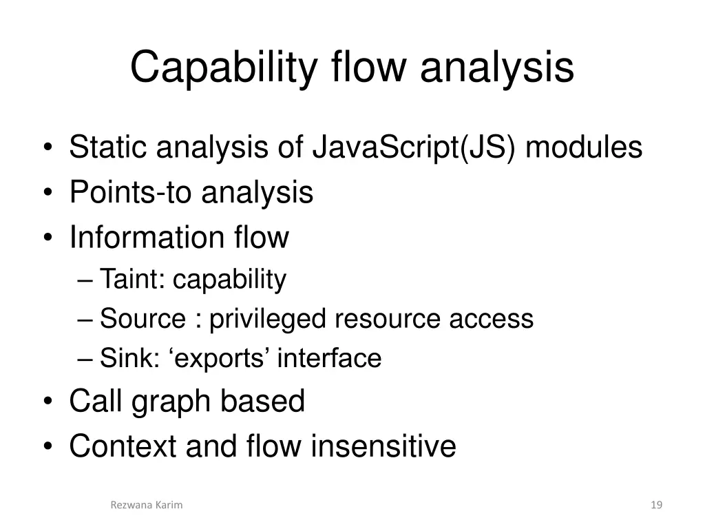 capability flow analysis