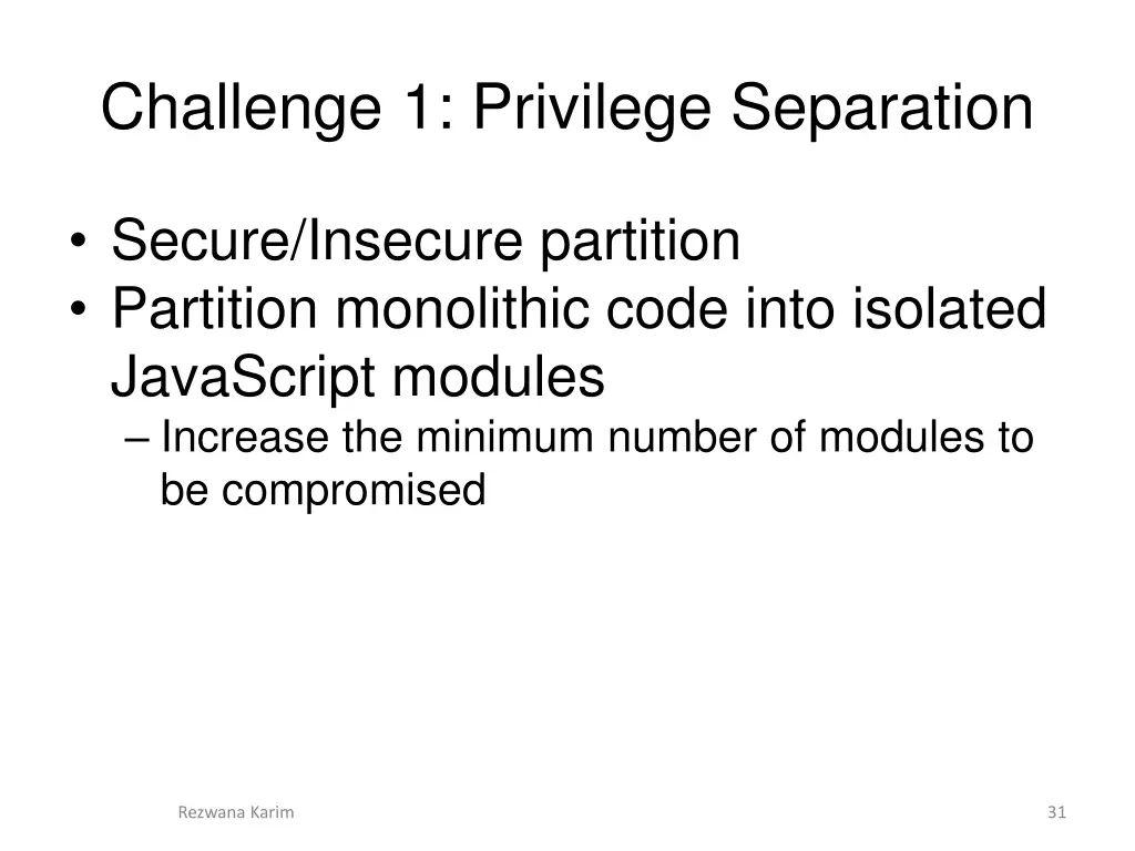 challenge 1 privilege separation