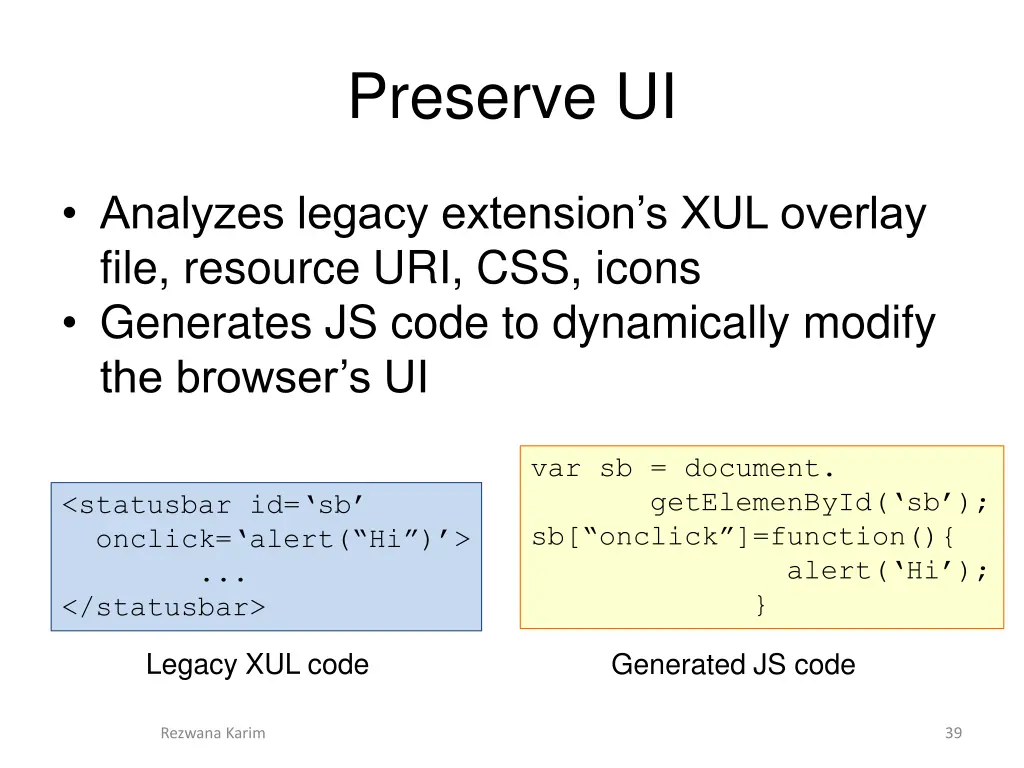 preserve ui