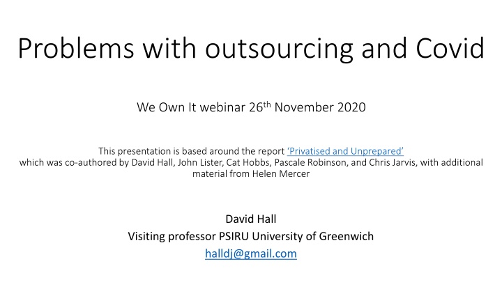 problems with outsourcing and covid