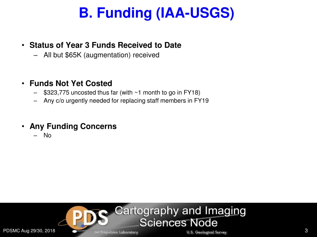 b funding iaa usgs