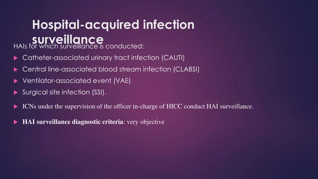 hospital acquired infection surveillance hais