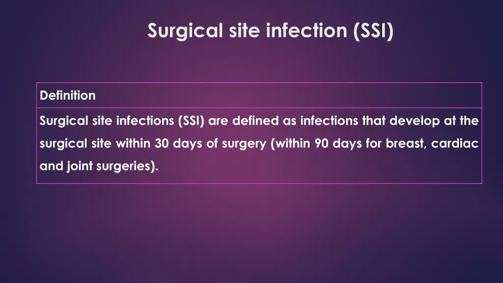 surgical site infection ssi