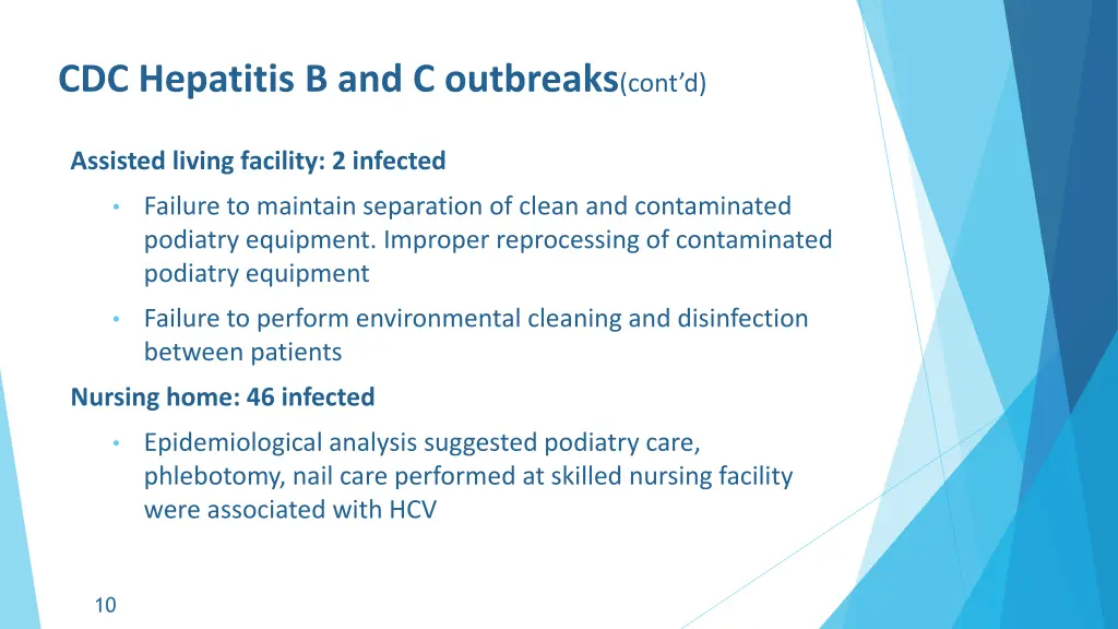 cdc hepatitis b and c outbreaks cont d