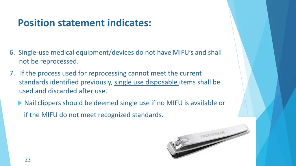 position statement indicates 3