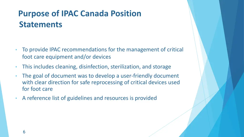 purpose of ipac canada position statements