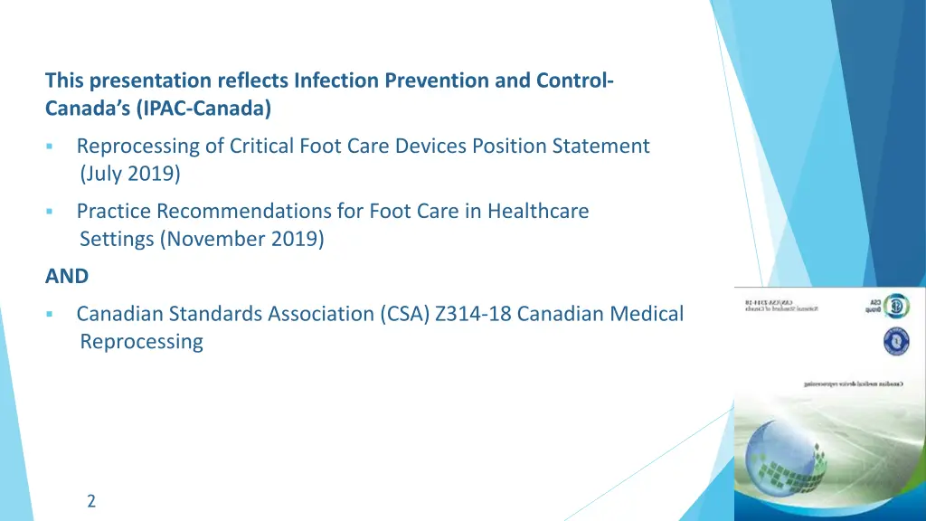 this presentation reflects infection prevention