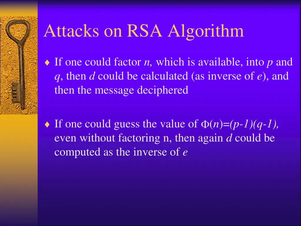 attacks on rsa algorithm