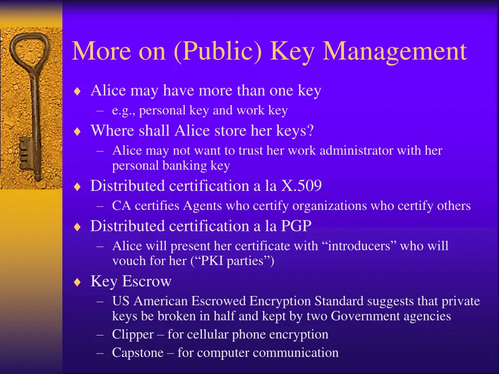 more on public key management