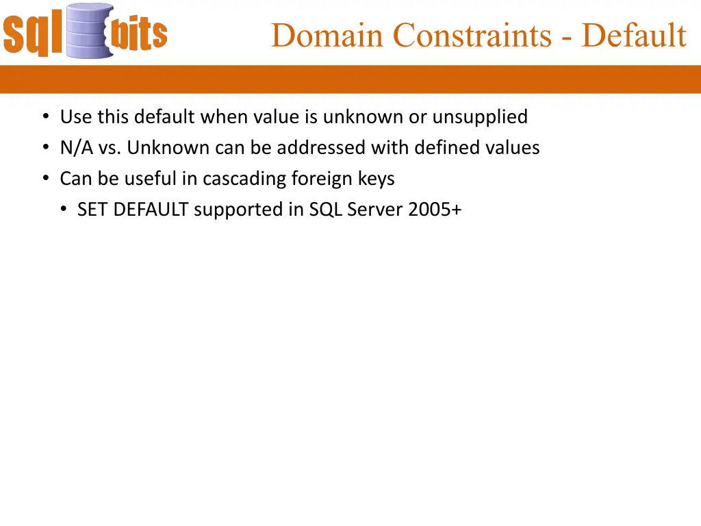 domain constraints default