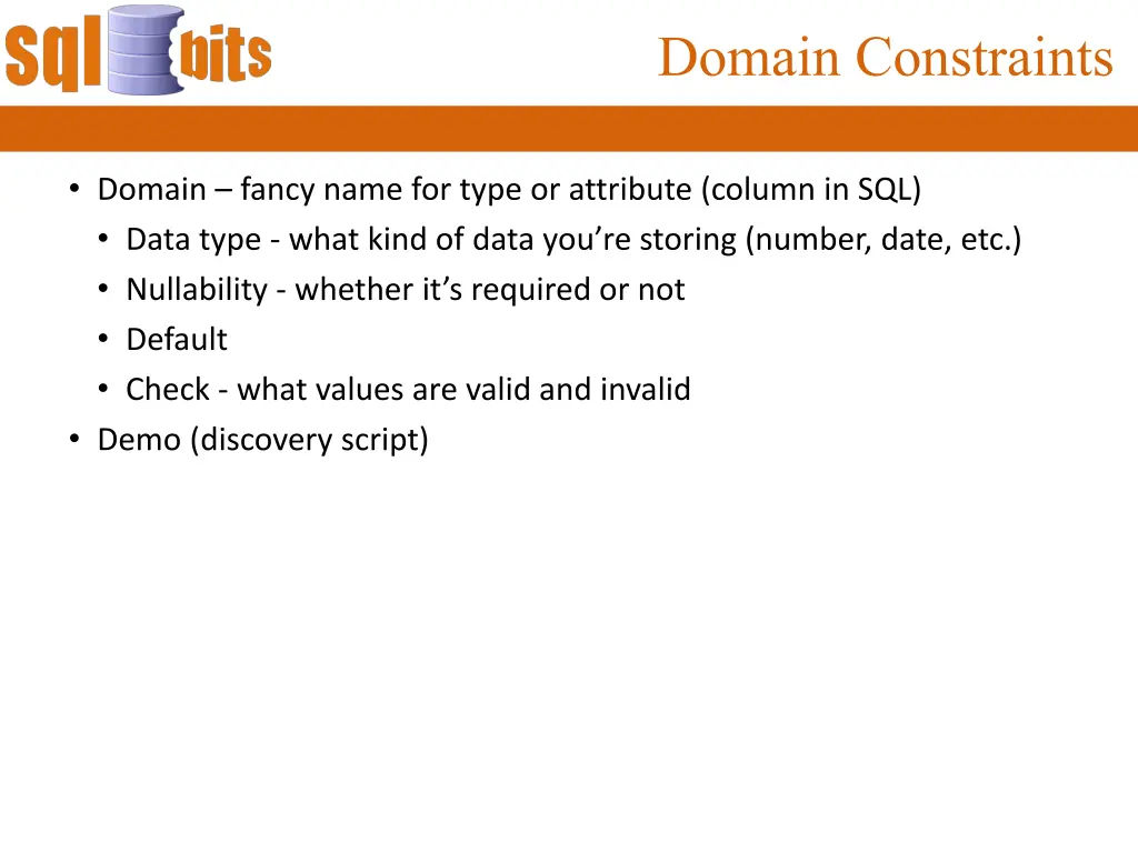 domain constraints