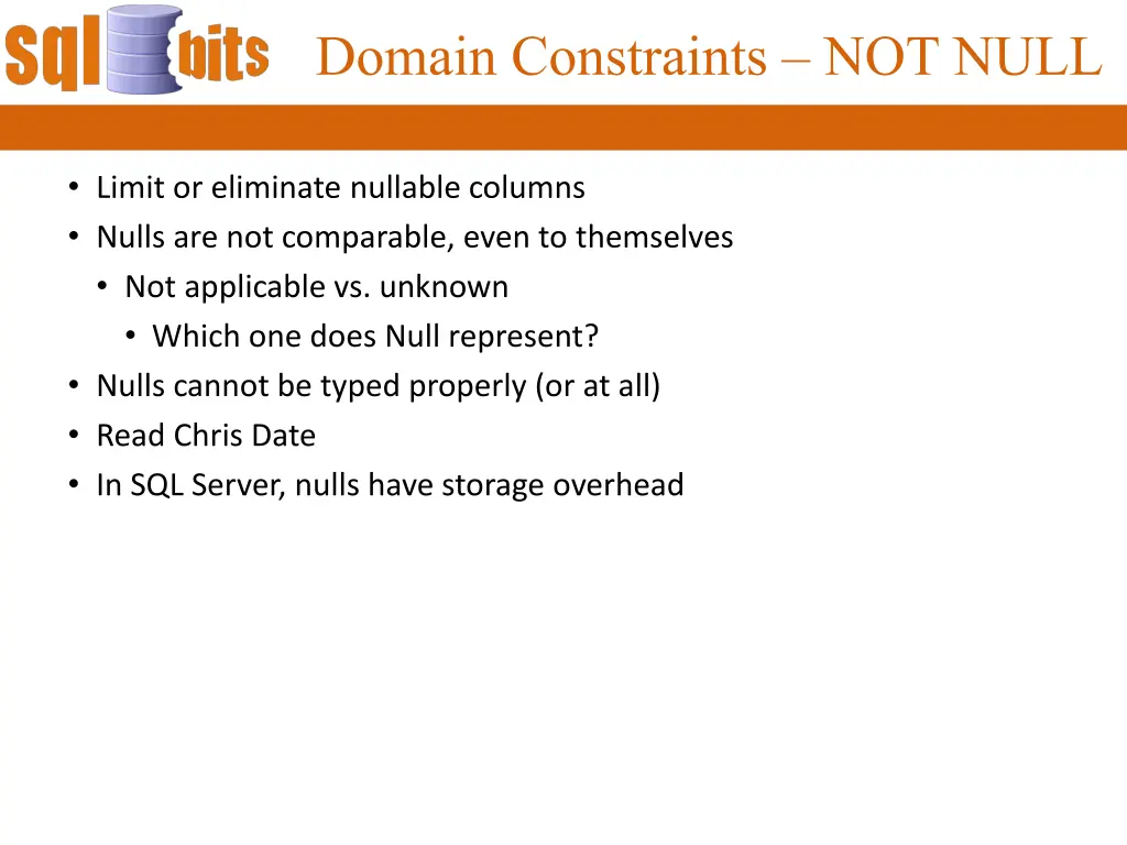 domain constraints not null